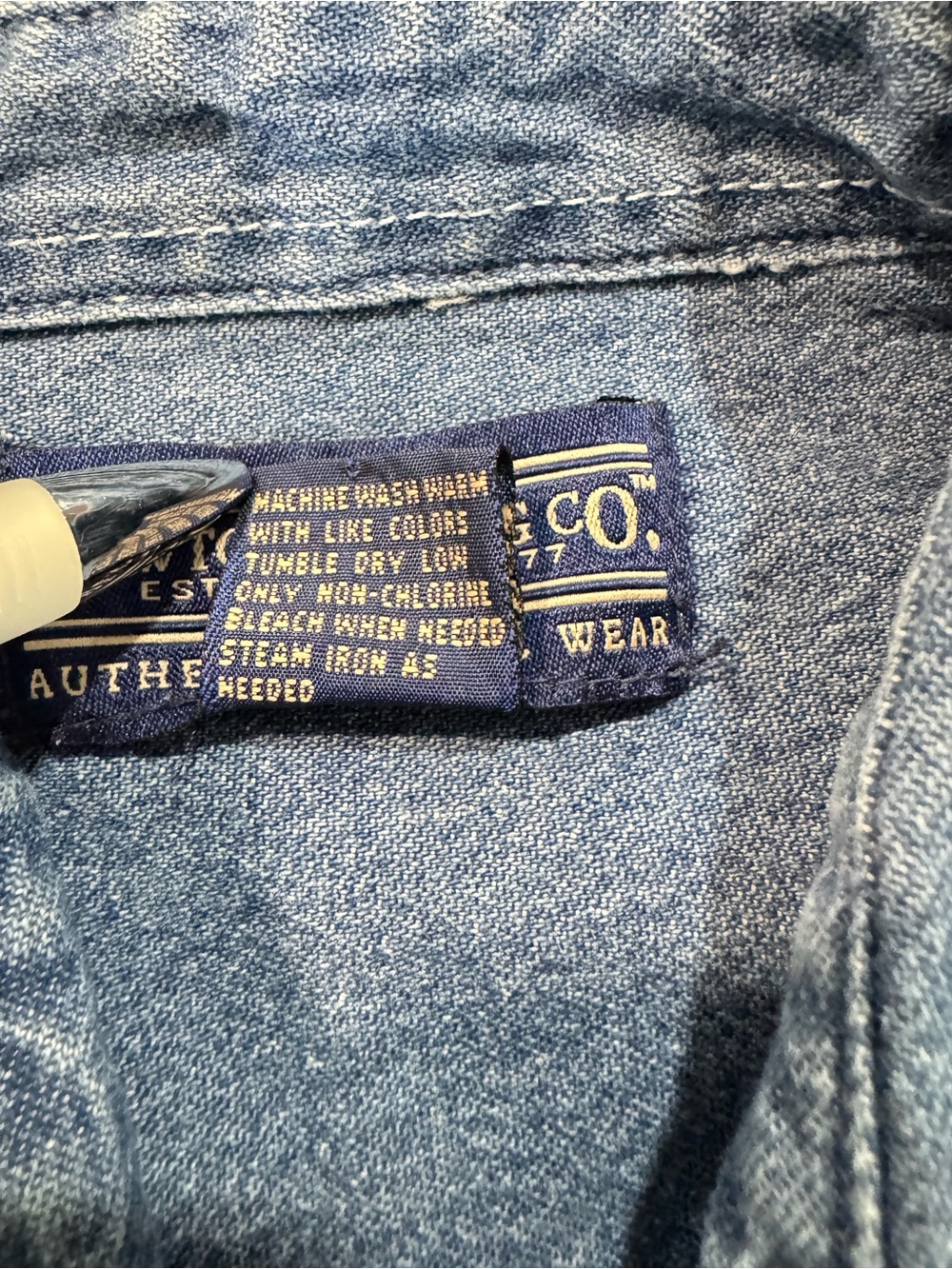 Newton Trading Co. Denim Button Front Shirt Medium Wash Chambray  Size M - Picture 9 of 11
